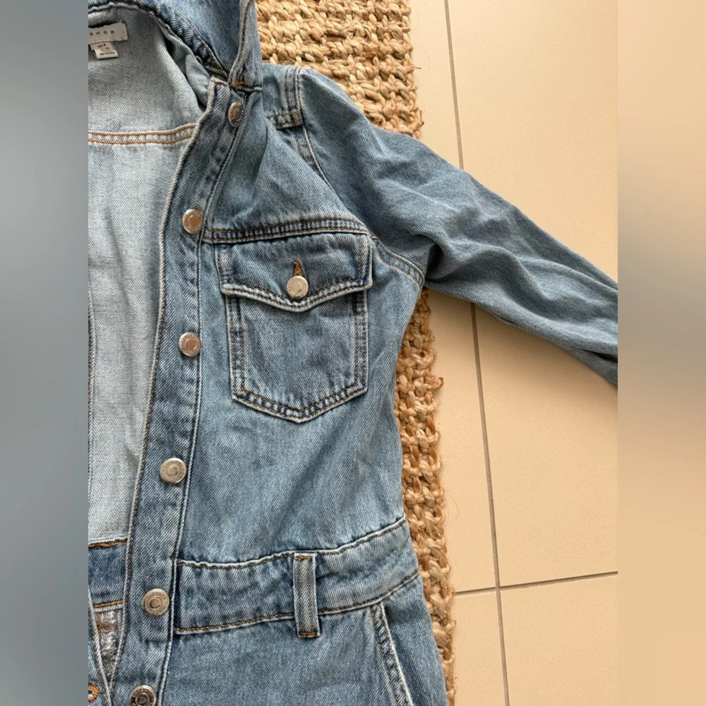 Topshop Sky Blue Denim Jumpsuit